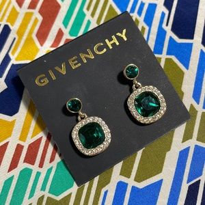 Givenchy Emerald Stone Drop Earrings